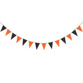 Halloween & Party Triangle Banner Flags 20ft Paper Garland Set - Orange & Black