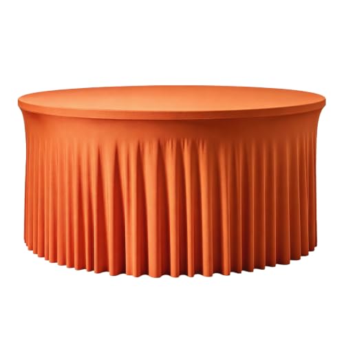 60 Inch Burnt Orange Round Tablecloth for Fall & Holiday Events - Pack of 1