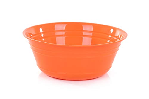 Medium Plastic Snack Bowls Set of 6 - 1.8L Orange Party Chips & Candy Bowls