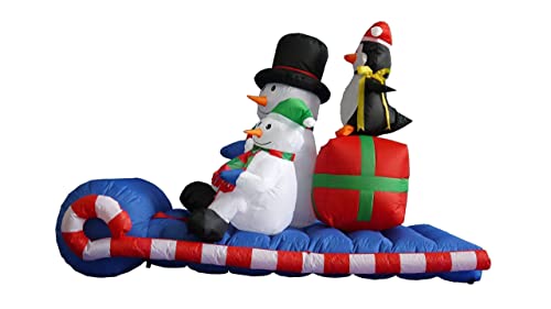 Christmas Inflatable Decorations Bundle - Santa, Reindeer & Snowman with Lights