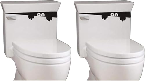 2Pcs Black 3D Toilet Monster Wall Decals - Funny Bathroom Seat Decor