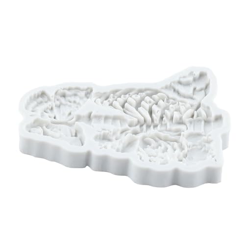 Lingzhi Skull Skeleton Fondant Mold with Butterfly & Flower Design - Style A