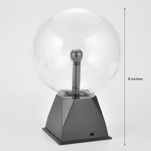 PowerTRC 8 Inch Plasma Globe Night Lamp - Interactive Touch & Sound Science Decor, USB Powered, Kids & Party Gift - Variation #3