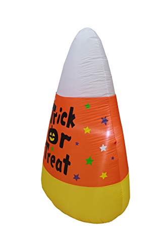 Halloween Inflatable Candy Corn Yard Decor - 4 Ft Tall with LED Lights, Self-Inflates