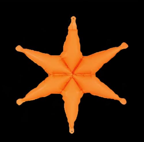6 Pack Neon Hexagram Star Balloons - Glow in The Dark Party Decorations