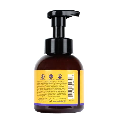 Liquid Foaming Hand Soap - Lavender & Beeswax 12 Oz - Gentle, Hydrating Cleanser for Soft Hands