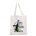 Beige Witchy Tote Bag - Wiccans Inspired Halloween Gift for Women