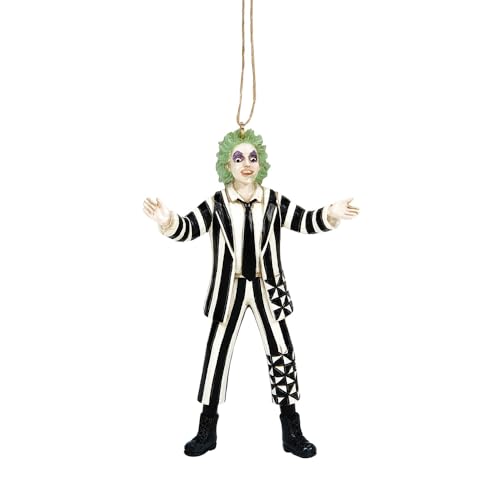 Beetlejuice Jim Shore Hanging Ornament - Hand-Painted Resin Figurine, Halloween Home Decor