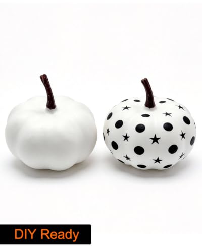 1.5 Inch White Foam Pumpkins - 36 Pack Artificial Fall Decor for Crafts & Centerpieces