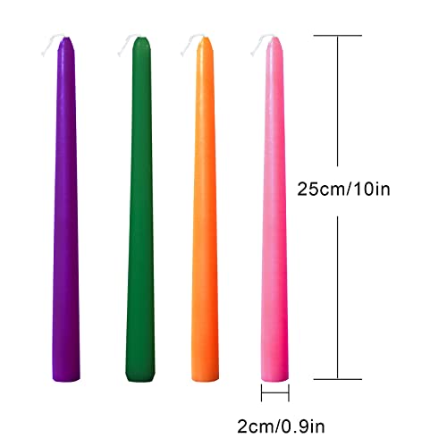 10 Inch Orange Taper Candles Set - Fall Wedding Birthday Party Home Decor