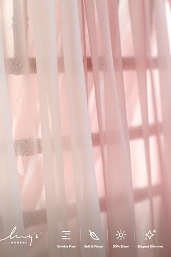 9ft x 10ft Dusty Rose Sheer Chiffon Table Cloth & Runner Set - Blush