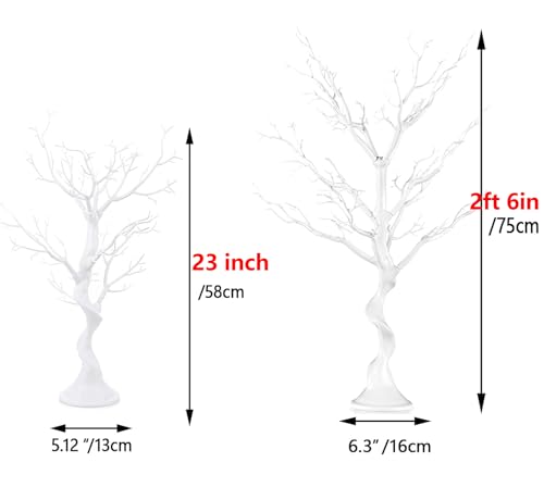 White Artificial Manzanita Tree Centerpiece - 2ft 6in Wedding & Party Decor