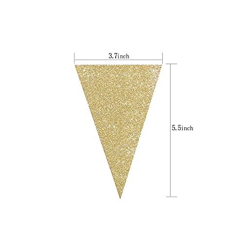 Letjolt Triangle Banner Set - Gold, Brown & Green Flags for Parties, 15 pcs, 10 Feet