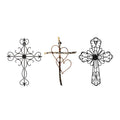Black Matte Wall Cross 14x10 Inch Religious Wall Decor for Living Room & Outdoors