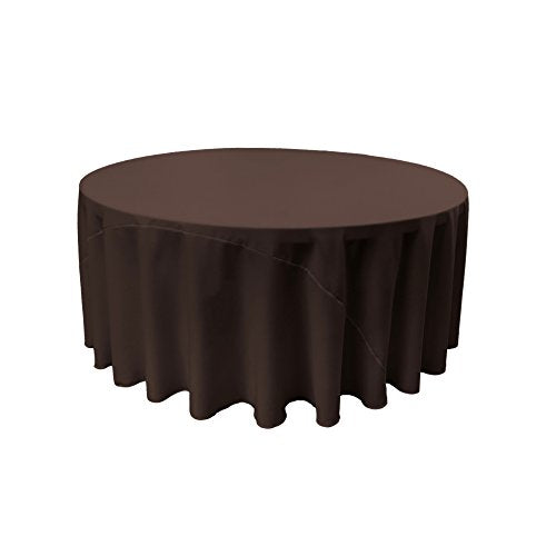 Polyester Round Tablecloth 132 Inch Brown - Stain & Wrinkle Resistant