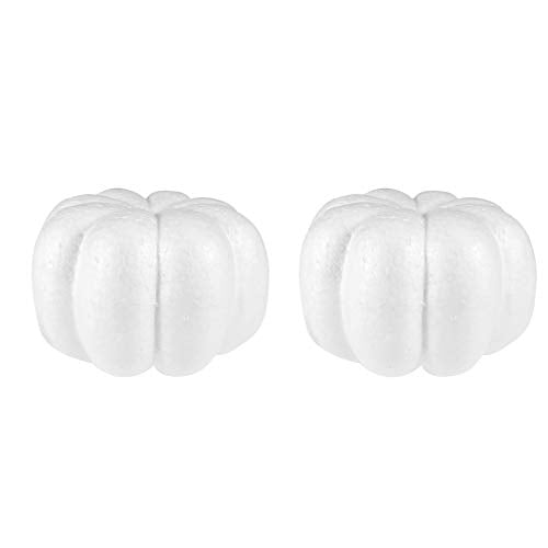 Artificial White Pumpkins for DIY Crafts Halloween Fall Decoration 5.11 Inch - 2 Pack