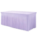Light Purple 6FT Spandex Table Skirt for Rectangle Banquet Tables - 72x30 Inches