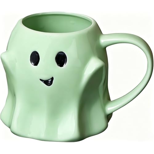 Green Halloween Ghost Mug 3D Ceramic Coffee Cup Novelty Drinkware