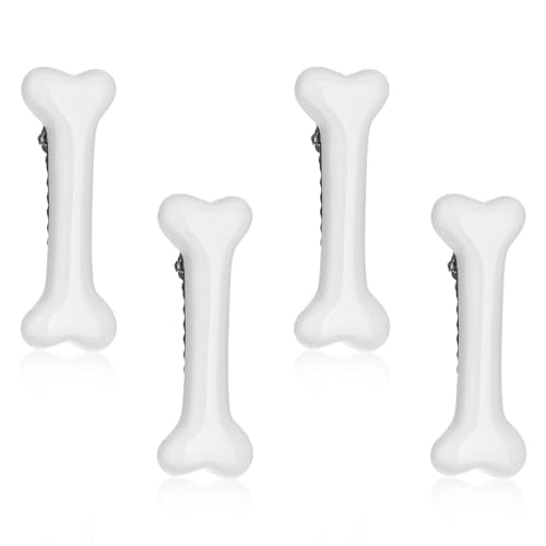 Bone Hair Clips Set - White Dog Bone Hairpins for Women, Party & Costume