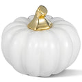 White Ceramic Pumpkin Decor - Halloween Table Ornament for Home & Holiday