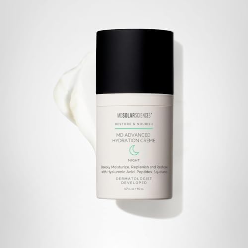 MDSolarSciences MD Advanced Hydration Crème | Time-Released Night Cream with Hyaluronic Acid, Peptides & Squalane | Intense Anti-Aging Hydration & Barrier Support | 1.7 oz