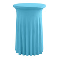 Stretch Spandex Highboy Cocktail Table Cover - Lake Blue, 32 x 43 Inches, Round Top