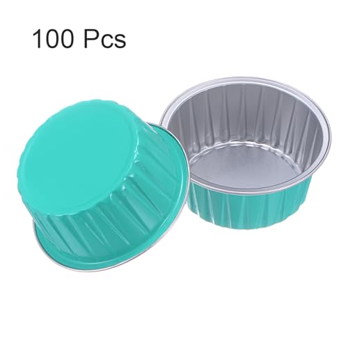Green Blue Aluminum Cupcake Liners 100pcs 5oz Baking Cups for Birthday & Weddings
