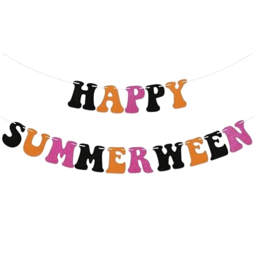 Orange Summerween Banner Halloween Decorations Indoor Outdoor Party Decor