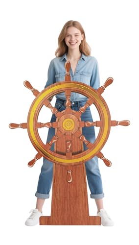Nautical Ship Wheel Cardboard Cutout Standup for Party Decor & Photo Props