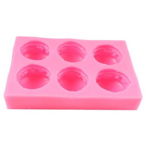 6-Cavity Macaroon Silicone Mold for Cake Decorating - Style A