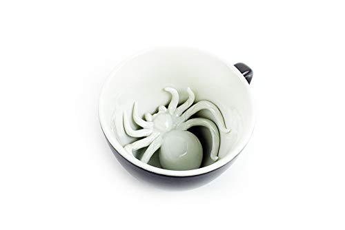 Creature Cups Spider Ceramic Mug with Hidden 3D Critter - Spooky Coffee Cup - Variation: Spider