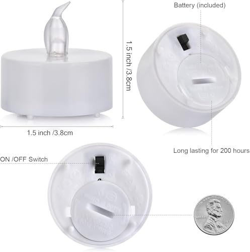 Flameless LED Tea Lights with Remote Control - Warm White, 24 Pack