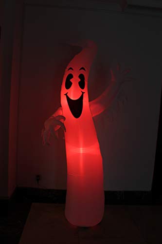 8 Ft Tall Lighted Inflatable Ghost Monster Halloween Decor with Color Changing LEDs