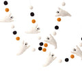 Halloween Felt Ghost Garland with Pom Poms - 5 Ft Spooky Wall Decor
