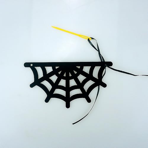 2 Pack Felt Spiderweb Garland Banner for Halloween Party Decorations