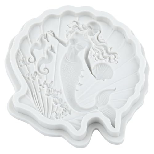 Mermaid in Shell Silicone Mold Ocean Theme Cake Decorating Mold - Style N