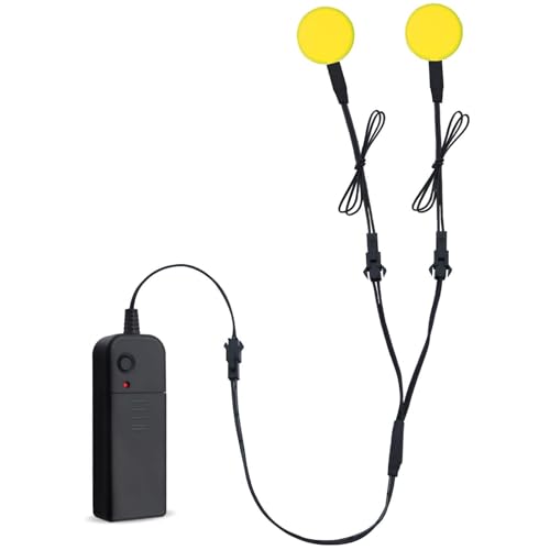 Electroluminescent EL Panel Eyes - Yellow, 30mm Round Neon Glowing Lights - DIY Decoration