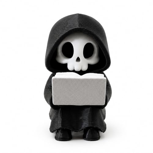 Halloween Cute Grim Reaper Reading Book Figurine - Skeleton Skeleton Statue Mini Decor