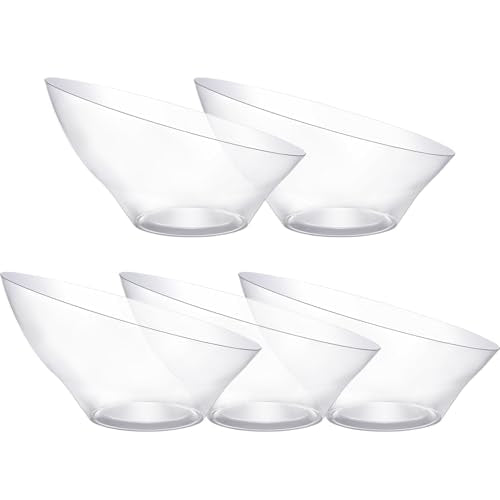 20 Oz Clear Plastic Party Bowls - Pack of 20, Food-Grade, Reusable & Disposable