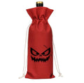 Halloween Wine Bag with Drawstring - Ghost Decor Gift for Wine Lovers - Variation of Halloween2