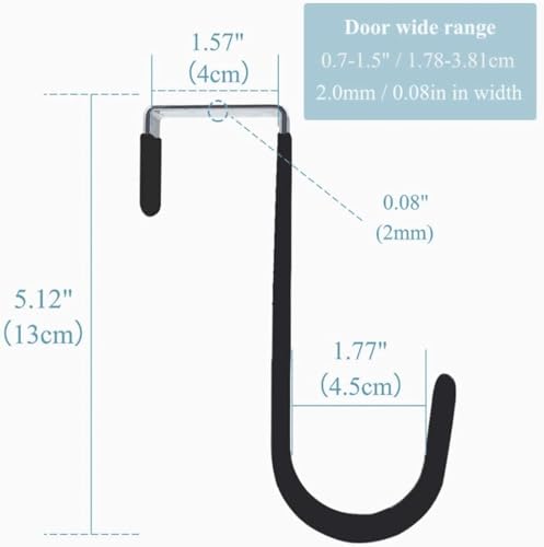 Black Wreath Hanger Carbon Steel 5 Inch Door Hook for Seasonal Decorations