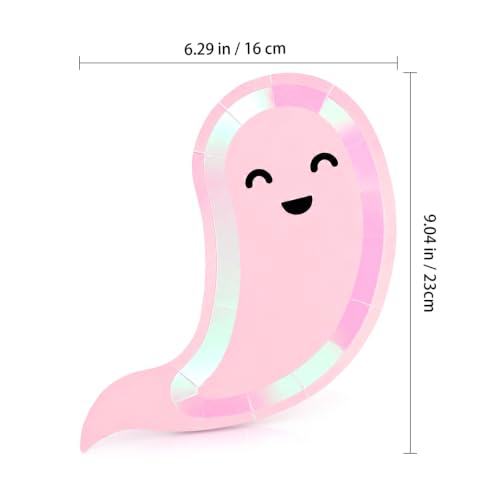 Ghost-Shaped Disposable Paper Plates for Halloween Party - 40 Pack