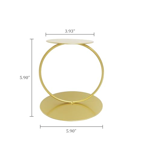 5.9 Inch Metal Cake Stand with Gold Finish - Elegant Dessert Display