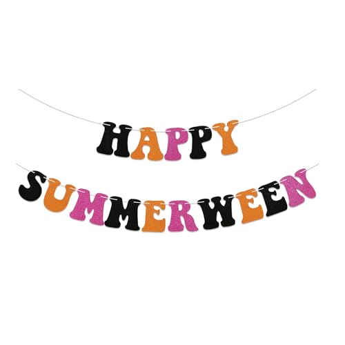 Summerween Party Decorations Pink Halloween Banner for Girls & Teens