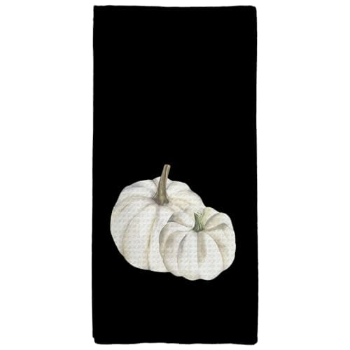 Black Fall Pumpkin Kitchen Hand Towels - 16x24in Farmhouse Decor