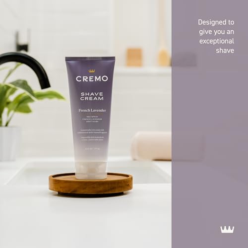 Cremo Women’s Shaving Cream Sensitive Skin, Moisturizing, French Lavender, Ultra-Slick Shave Cream for Women, Fights Nicks, Cuts and Razor Burn, 6 Fl Oz