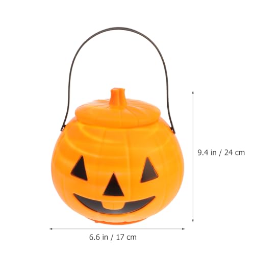 Light-Up Halloween Pumpkin Candy Bucket Jack O Lantern Decor