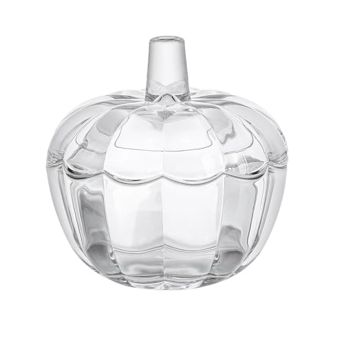 Glass Pumpkin Sugar Bowl with Lid - Fall Themed Candy & Storage Jar