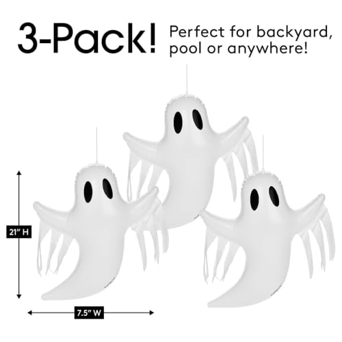 Inflatable Hanging Ghost Halloween Decorations 3-Pack for Indoor & Outdoor Use