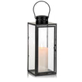 NUPTIO Large Black Indoor & Outdoor Metal Floor Lantern - 13.8 Inch Tall
